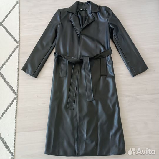 Кожаный плащ новый