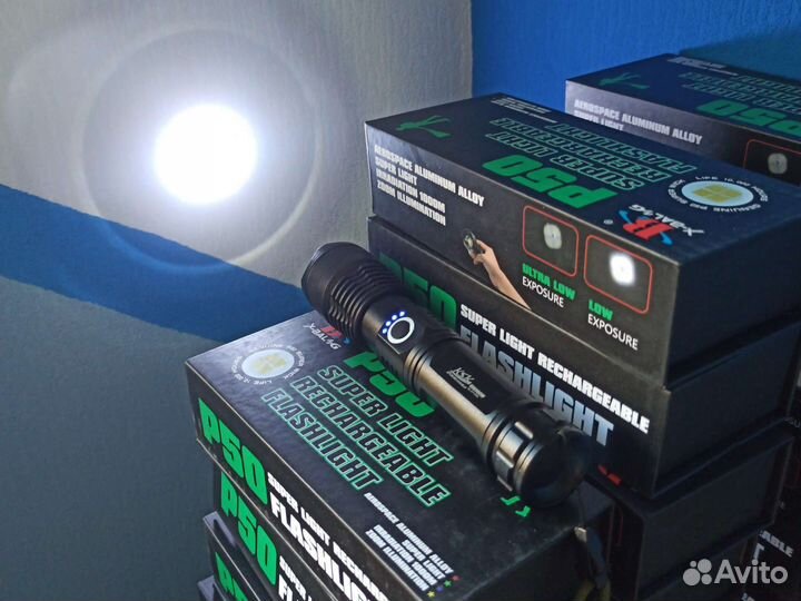 Мощный светодиодный фонарь ручной с аккумулятором