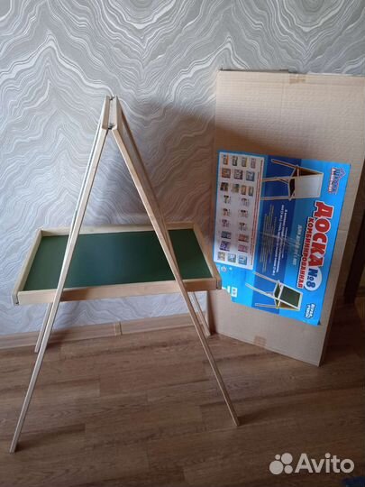 Мольберт: доска-магнит комбинированная нат.дерево