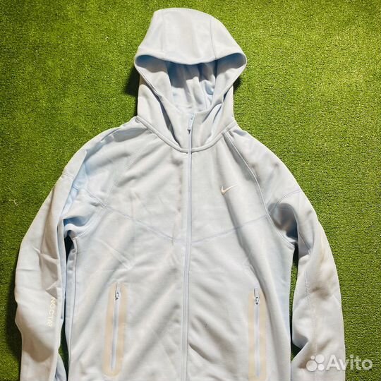 Зип худи nike tech fleece nocta голубая