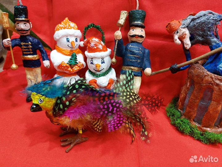 Ватные елочные игрушки