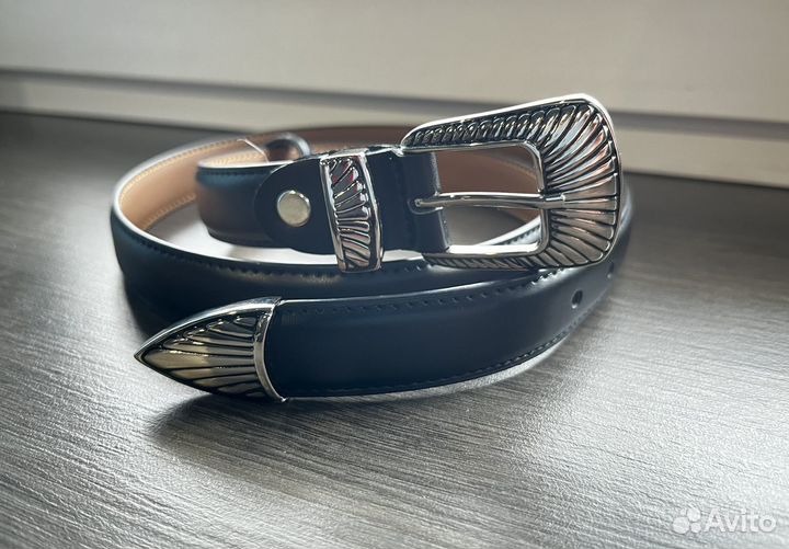 Ремень винтажный женский кожаный