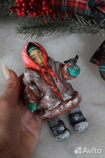 Ватная елочная игрушка