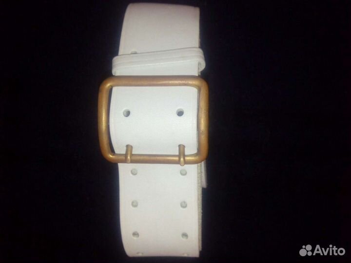 Ремень военный,б/у,парадный,кожа нат.,пряга-латунь