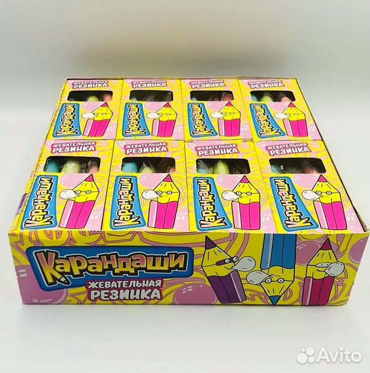 Жевательная резинка Карандаши 24 шт (72 жвачки)