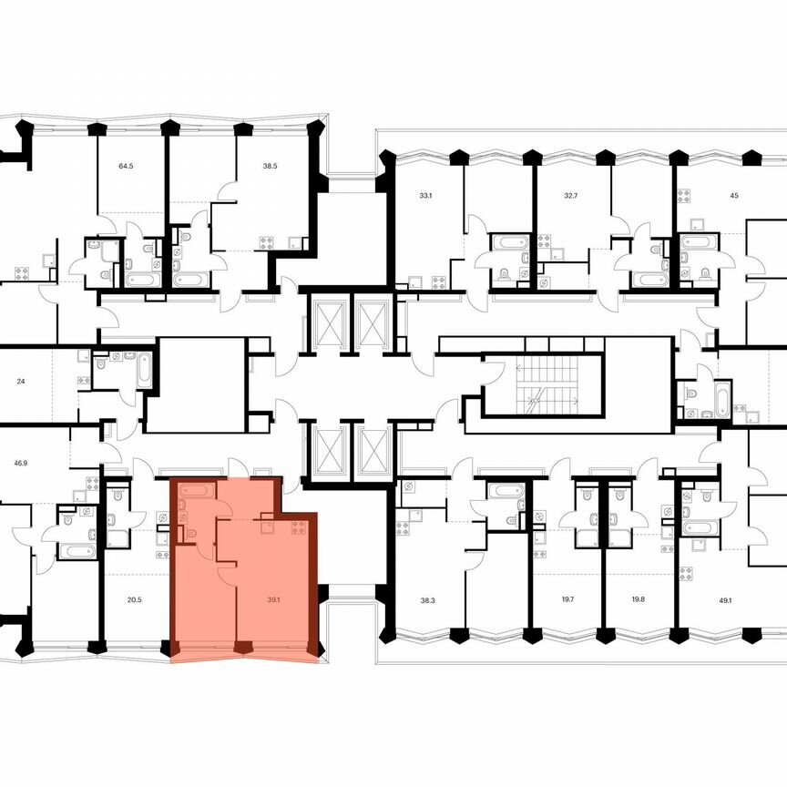 1-к. квартира, 39,1 м², 20/31 эт.