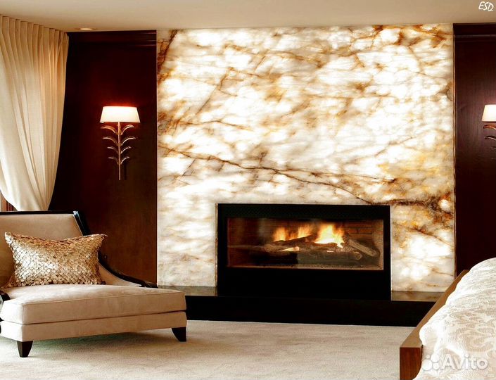 Камин декоративный, камень на выбор