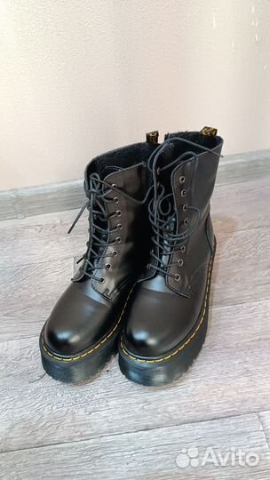 Dr Martens 1460 Jadon Black с Черным Мехом