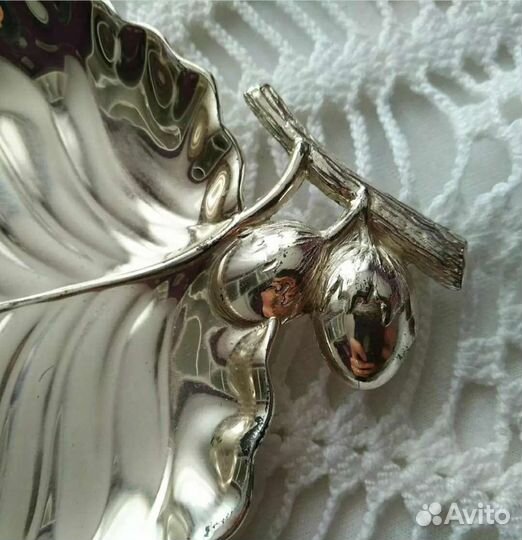 Листик винтаж серебрение Италия