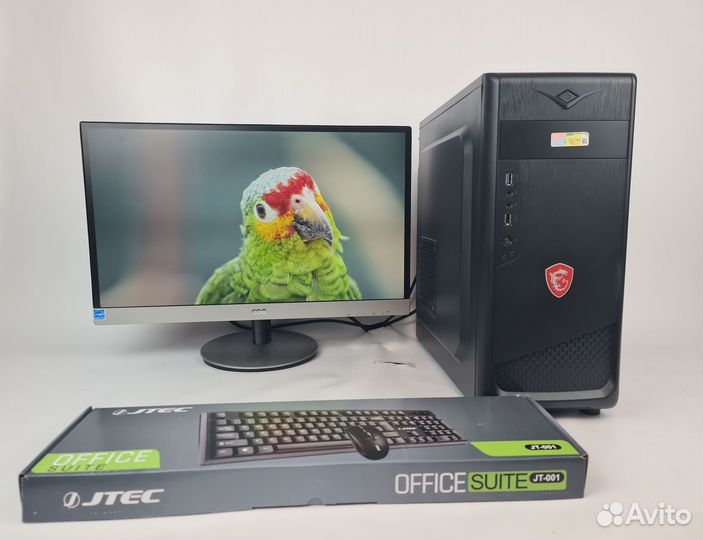 Офисный комплект пк DDR4 8GB + монитор 24 дюйма