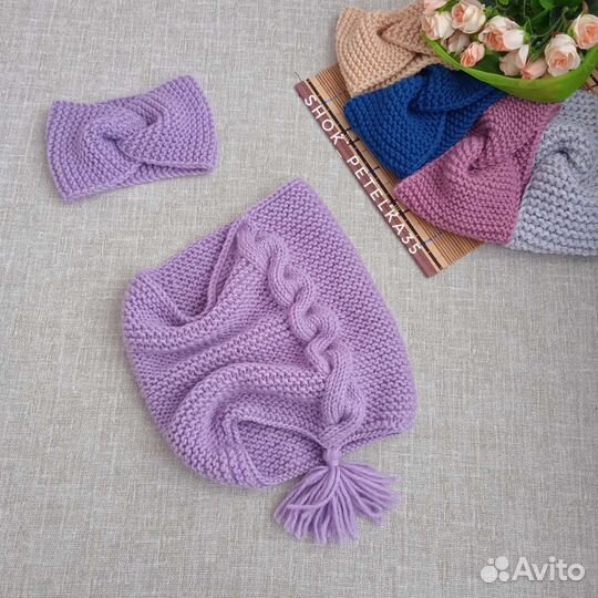 Повязка и снуд для девочки