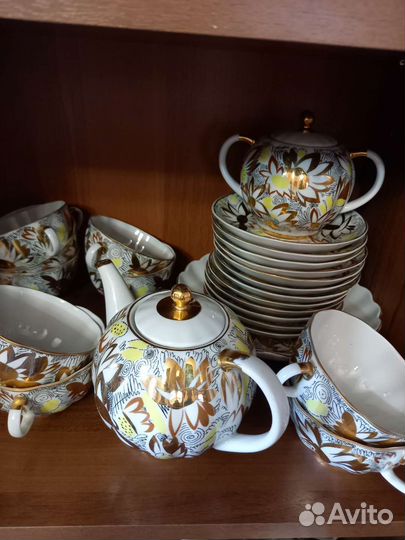 Чайный сервиз лфз золотые ромашки
