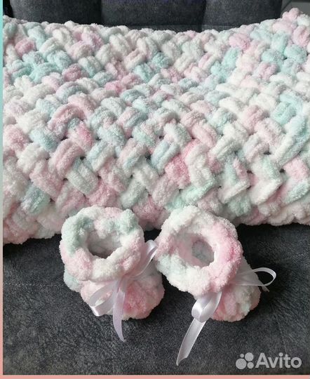 Детские Плед и пинетки (alize puffy)