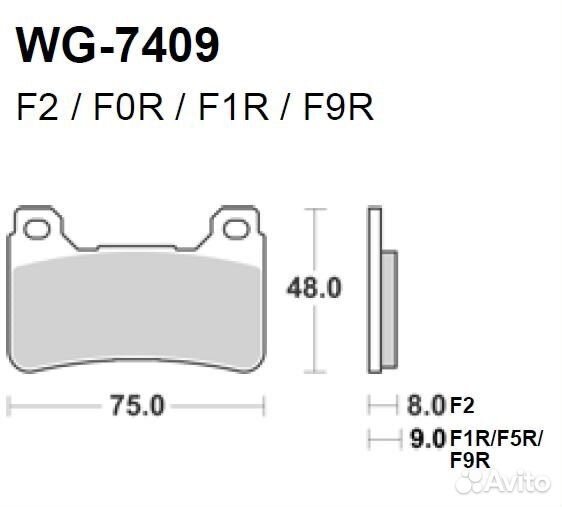 Тормозные колодки WRP WG-7409-F2