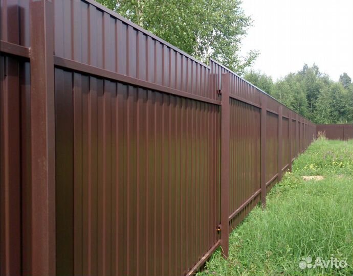 Забор из профнастила с установкой