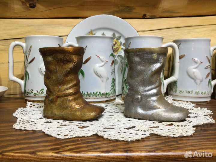 Старинная карандашница/пепельница сапог бродень