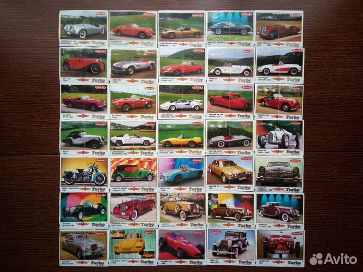 Вкладыши от жвачки Турбо Классик полные серии