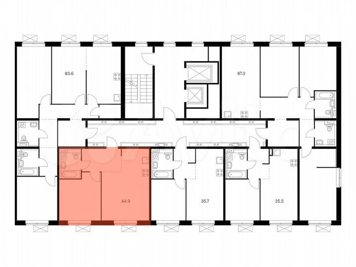 1-к. квартира, 44,9 м², 14/16 эт.