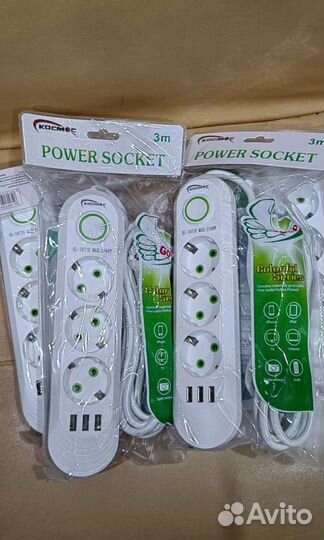 Сетевой фильтр 3 метра. Новый