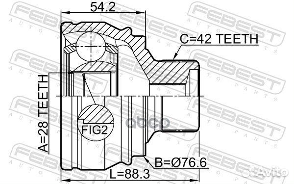 ШРУС внешний перед 1710A7 Febest