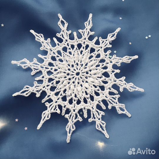 Подарок Снежинка Салфетка Крючком