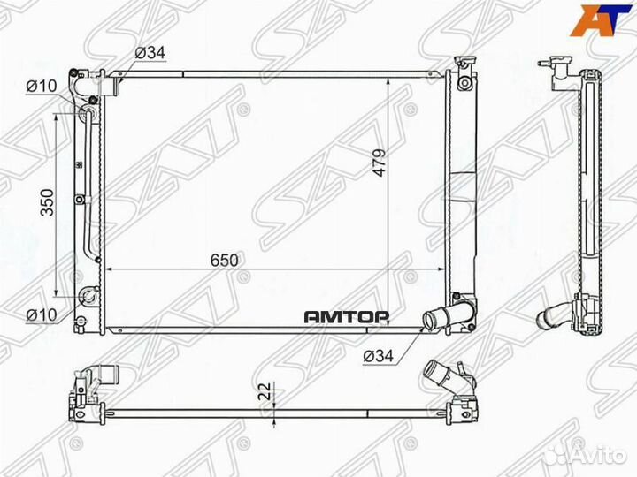 SAT TY0003-ACU30-2 Радиатор Toyota Harrier (XU30)