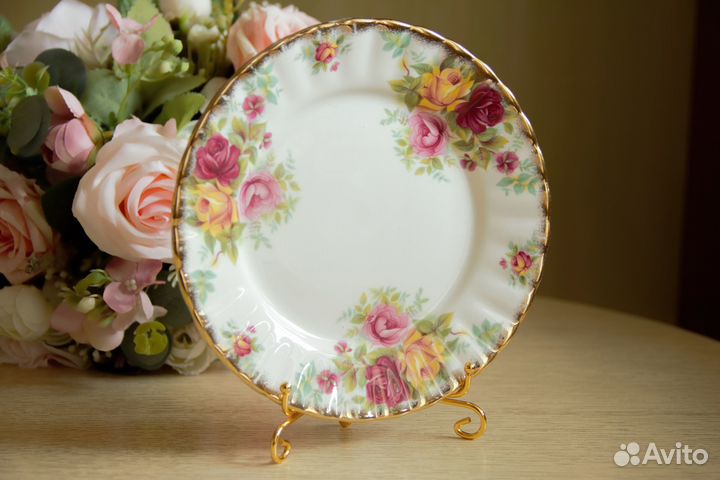 Винтажное чайное трио костяной фарфор Англия 1970е