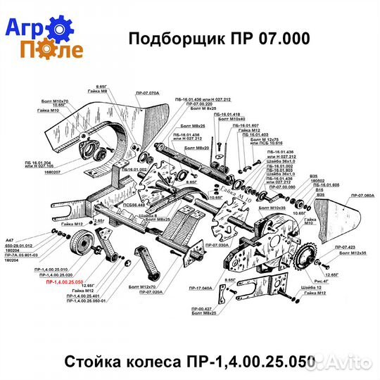 Стойка колеса пр-1,4.00.25.050