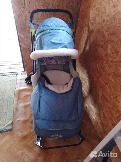 Детские санки коляска с колесами