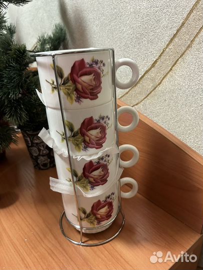 Чашка, 4 кружки, чайный набор