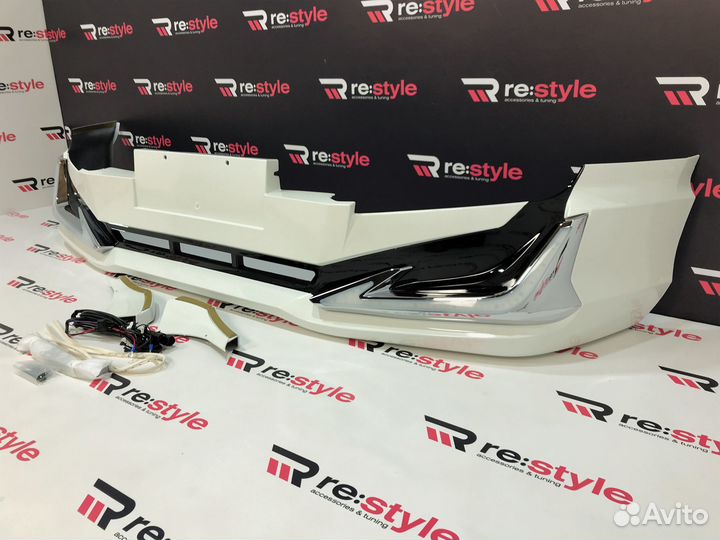 Губа передняя Prado 120 Стиль Modellista LED