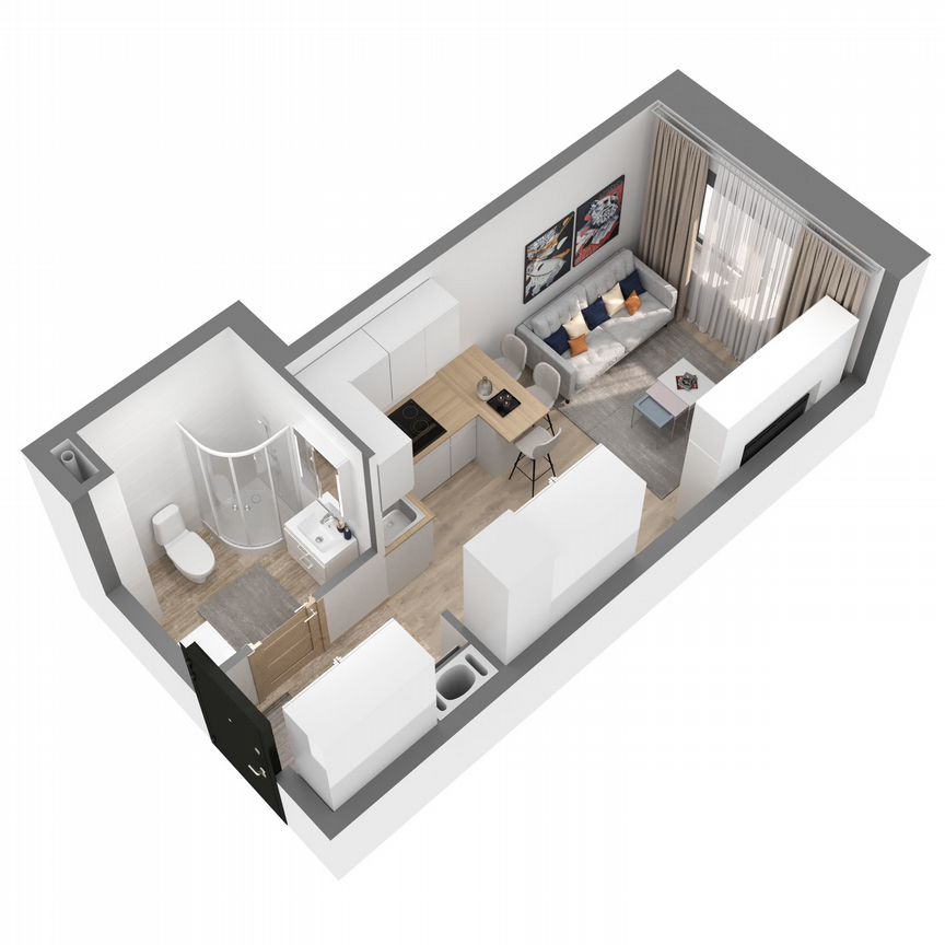 Квартира-студия, 23,7 м², 1/27 эт.
