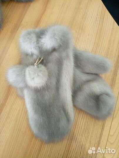 Варежки из меха норки