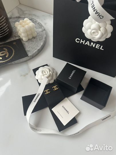 Серьги Chanel оригинал новые комплект бутика