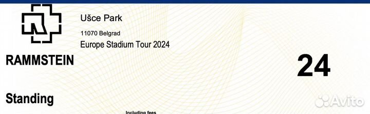 Билеты на Rammstein 24 Мая 2024 Белград
