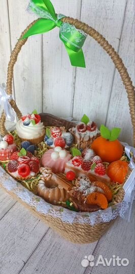 Корзина из мыла зелёная