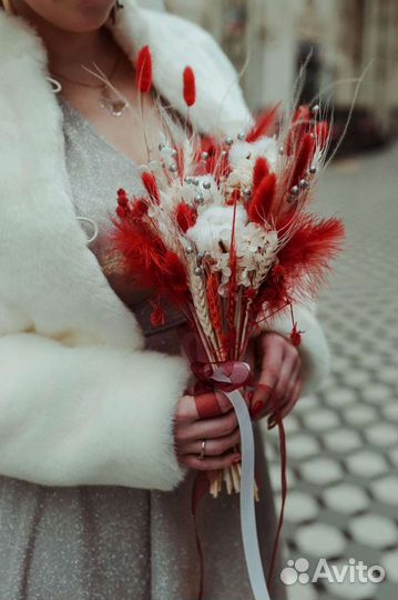 Свадебный букет из сухоцветов