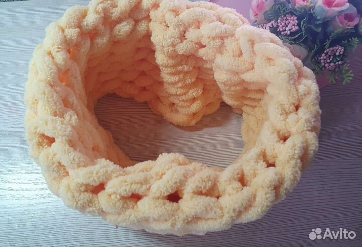 Детский Шарф хомут снуд из Alize puffy