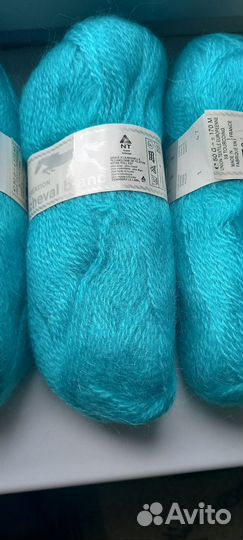Пряжа для вязания бирюзовая