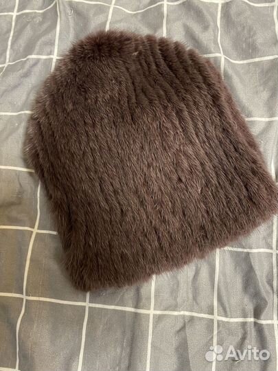 Шапка из вязаной норки