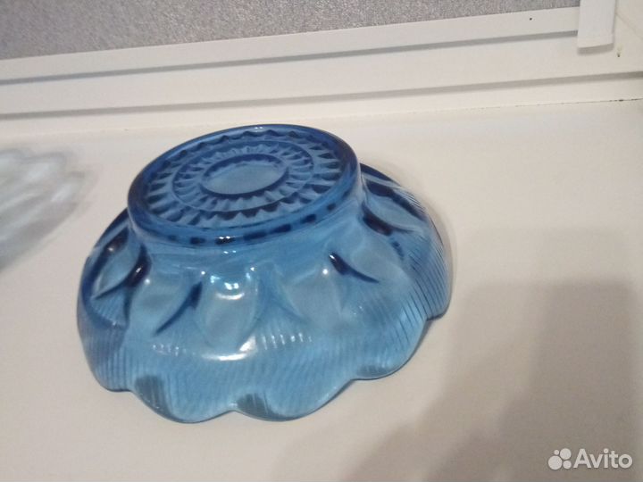 Салатник синее стекло