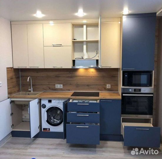 Кухня прямая до потолка