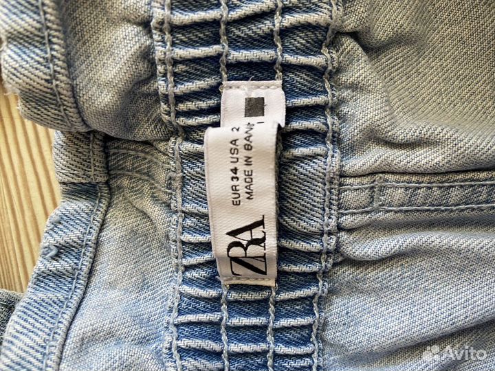 Джинсовые шорты zara + джинсовка в подарок