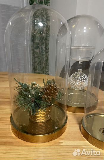 Колба Икеа, стеклянный клош на подставке
