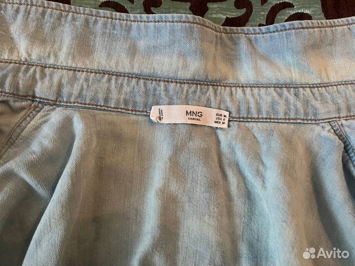 Джинсовая рубашка mango м