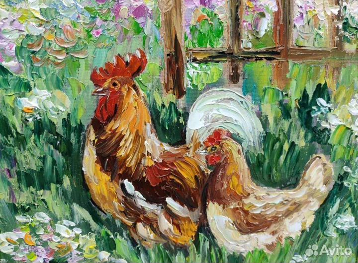 Картины с петушком маслом. Доставка из Апатитов