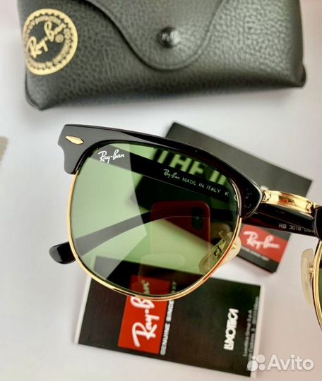 Очки ray ban clubmaster зеленые