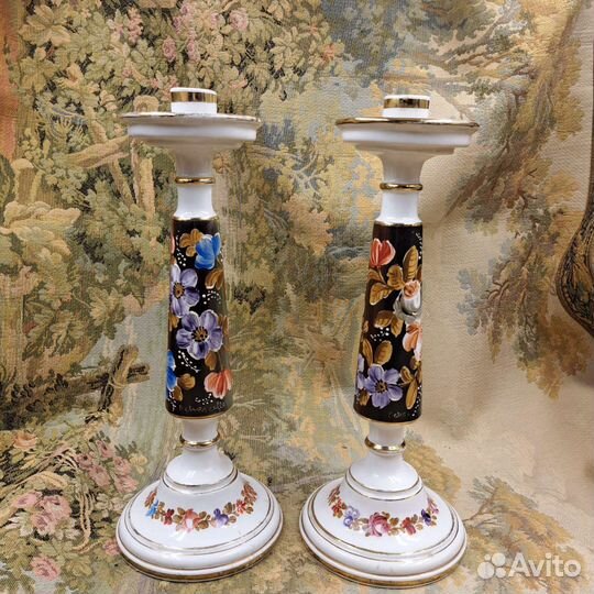 Подсвечники фарфоровые, пара, Capodimonte, Италия