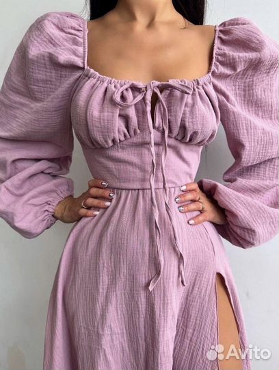 Платье длинное из муслина