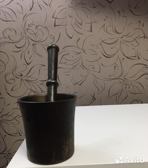 Винтажная Ступка чугунная с пестиком 1920г